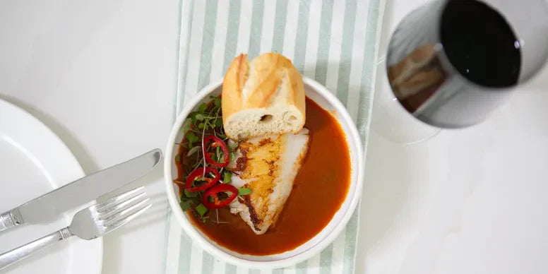 Wild Striped Sea Bass in Sofrito Bouillabaisse